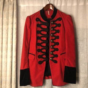 Free People Red and Black Unisex Blazer (Medium)